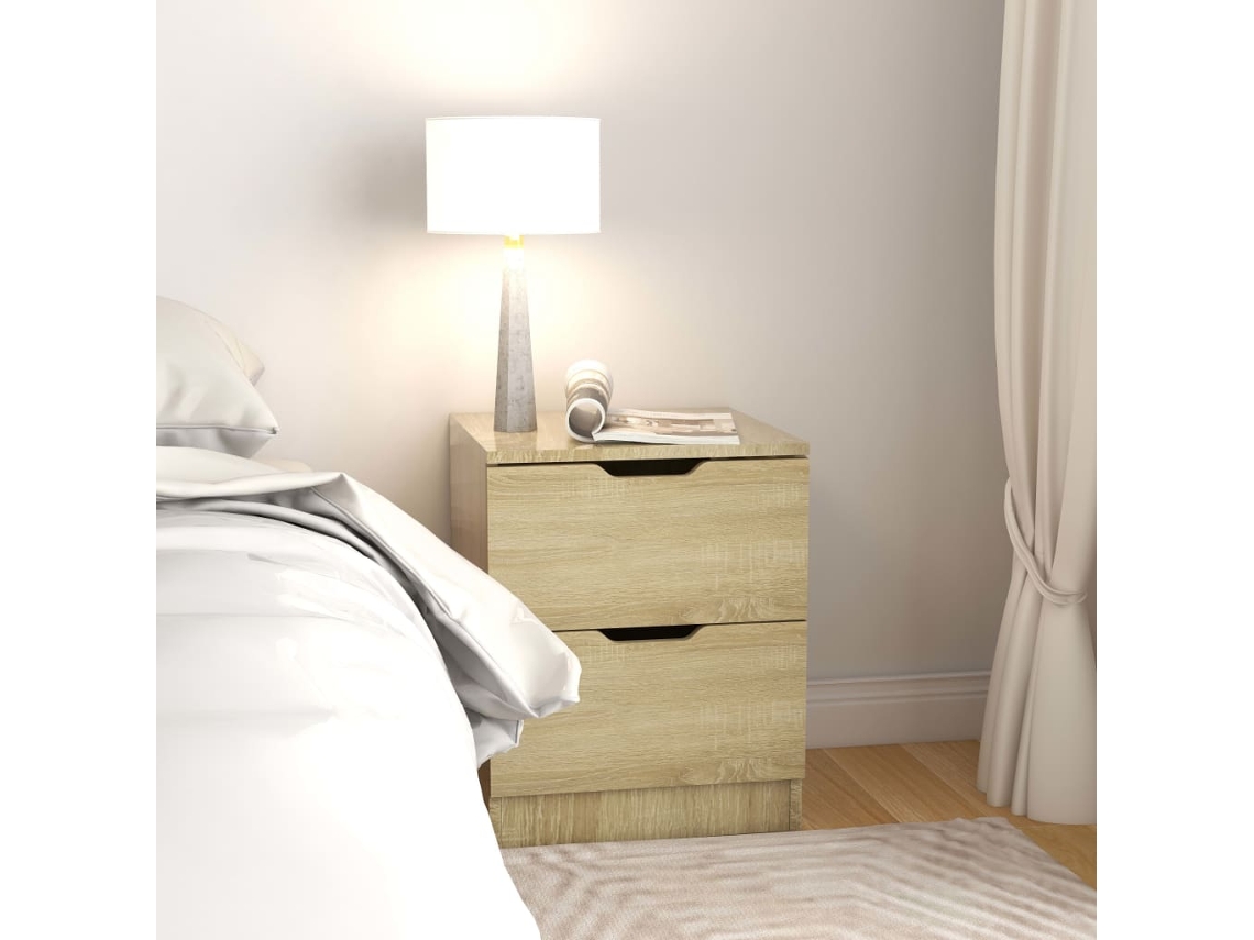 Mesa de Cabeceira LOVELY HOME Mesinha 40X40X50 Cm Contraplacado Cor Carvalho Sonoma
