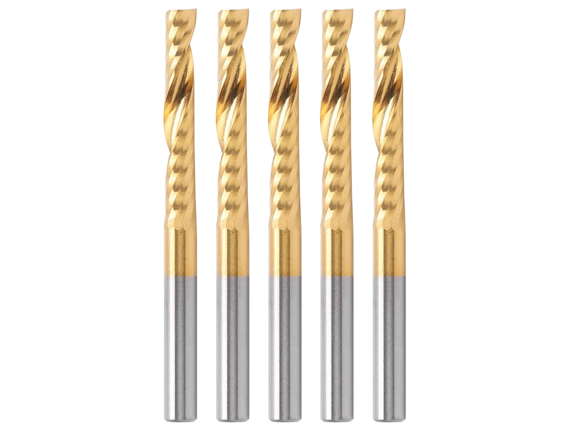 5 Fresas Cnc Hss Con Punta De 1 Ranura, Broca Espiral Chapada De 4x22x50 Mm