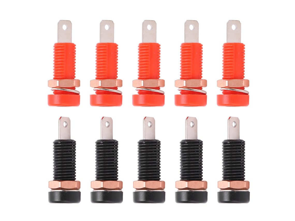 10 Unidades De Conectores Banana Hembra De Latón De 4 Mm, 30 V-60 V, 24 A Para Equipos Electrónicos.