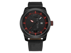 Reloj De Pulsera Impermeable De Moda Para Hombre Con Correa De Pu Y Movimiento De Cuarzo (rojo)