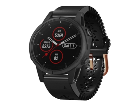 Correa Smartwatch para Garmin Fenix 5S Plus 20mm Mujer Silicona con Punzón de Encaje (Negro)