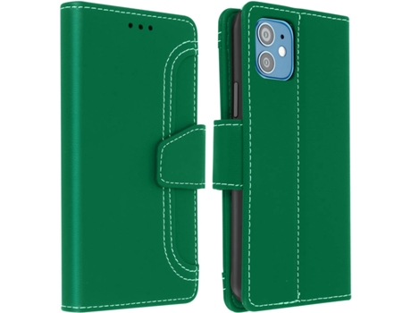 Funda iPhone 12 Mini AVIZAR Libro Monedero Verde
