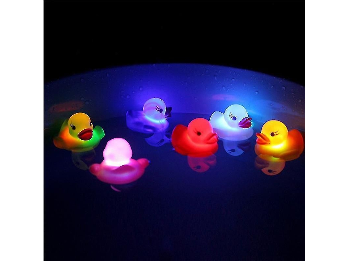 Juego De 6 Piezas De Patitos De Goma Flotantes Con Luz Led Para La Hora Del Baño De Los Niños.