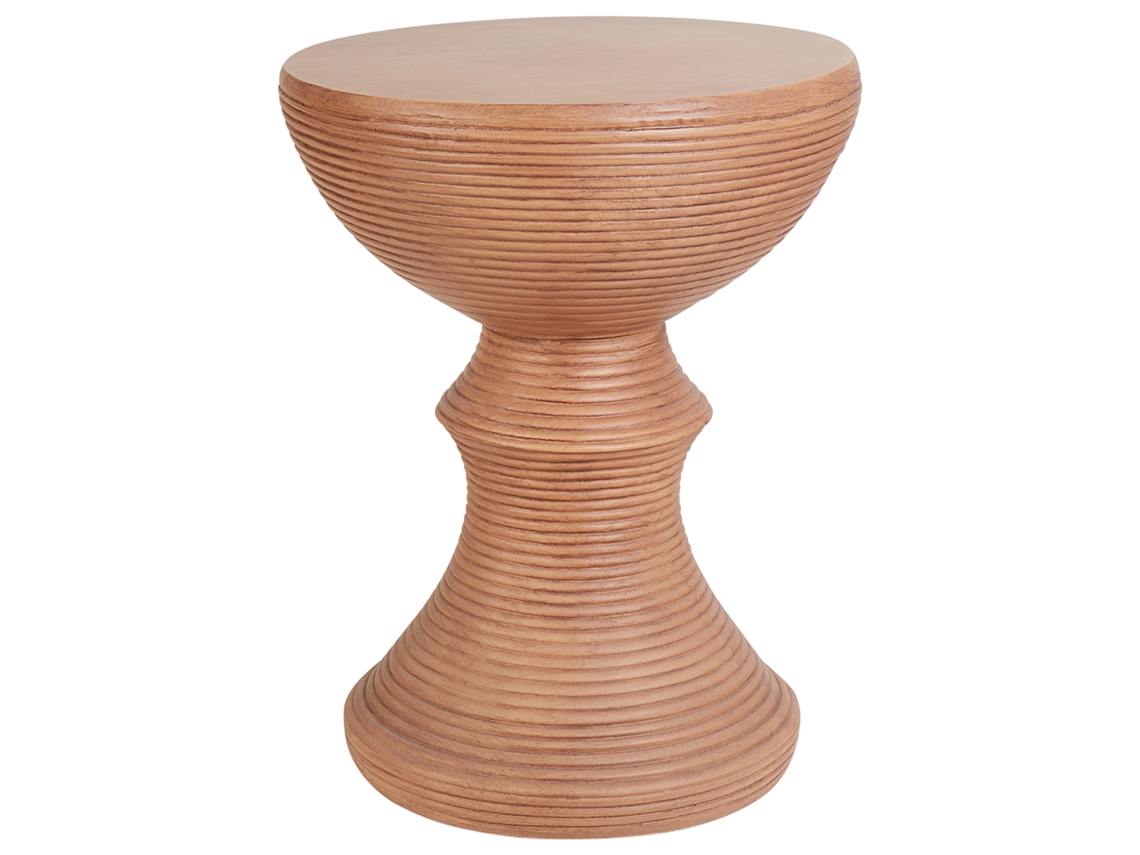 Mesa redonda para interior y exterior BELIANI Caldaro de MgO Madera clara 40x40x53