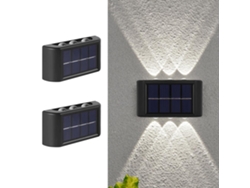 Rebe-2 Piezas Luces Solares De Pared Luz Arriba Y Abajo Impermeables Led Interior Exterior Jardín Patio Garaje Camino