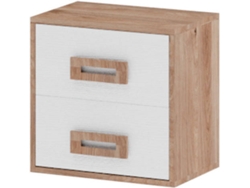 Mesita de Noche MUEBLAM Roble Nieve Melamina (43x42x28 cm)