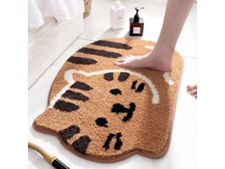 2026-linjou Alfombra De Baño Antideslizante Absorbente Suave Con Diseño De Gatito Adorable Khaki
