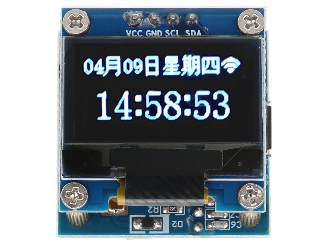 Módulo De Relógio Com Tela Oled De 0,96 Polegadas, Placa Pcb Wifi, Bateria Botão 40mah, Usb Micro 5v