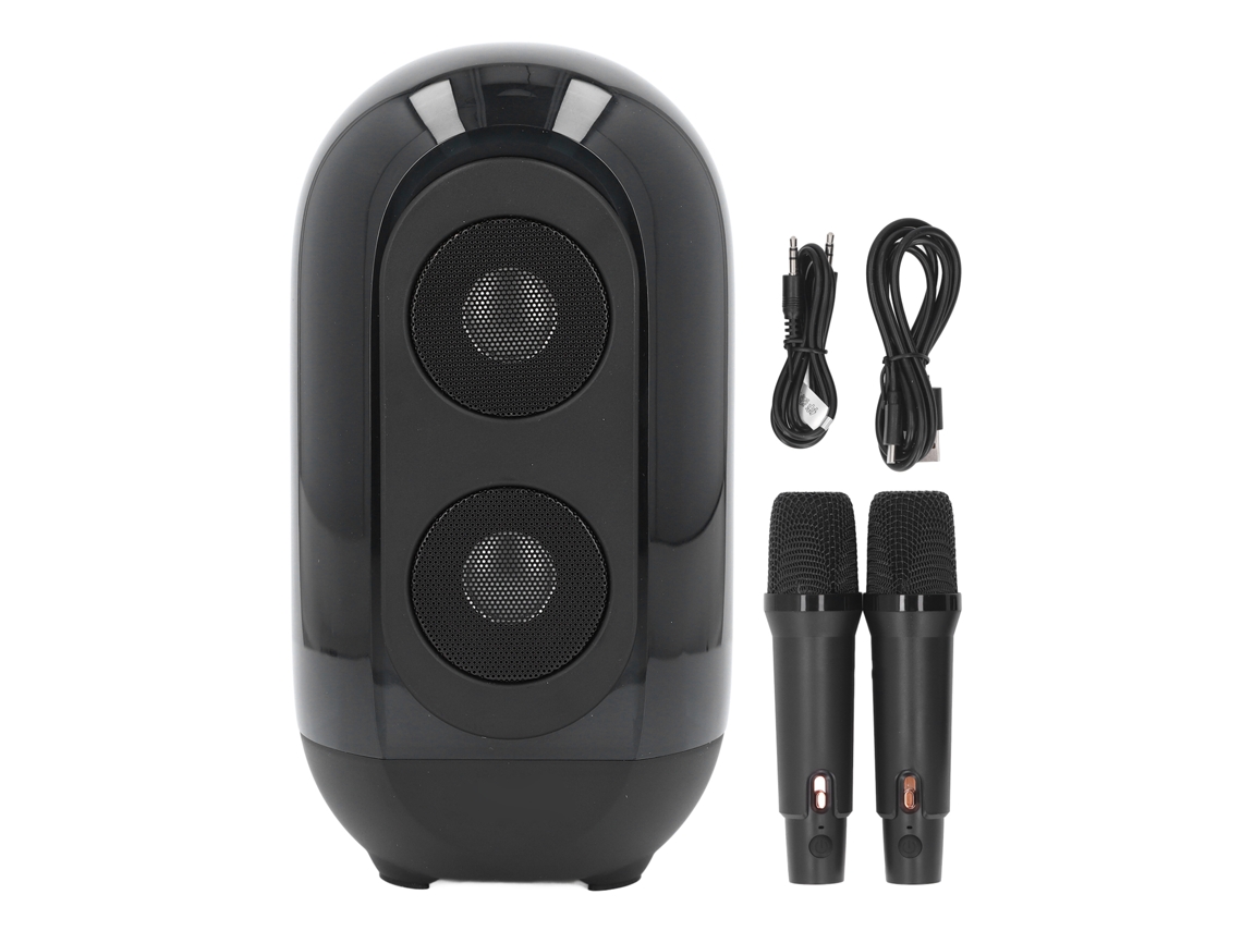 Bj-máquina De Karaokê Portátil Com Alto-falante Bluetooth, 2 Microfones E Luzes Coloridas, Conjunto De Alto-falantes Ktv Para Festa Em Casa