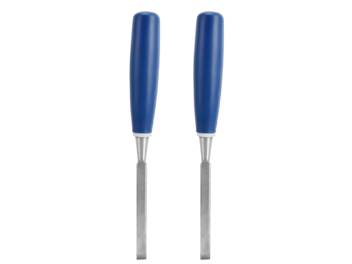 Juego De 2 Escuadras De Madera De Alta Dureza Con Mangos Azules Para Carpintería Y Escultura, 3/8 Pulg.