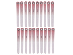 20 limas de uñas de doble cara, grano 180/240, lavables y reutilizables, herramientas de manicura, color rosa.