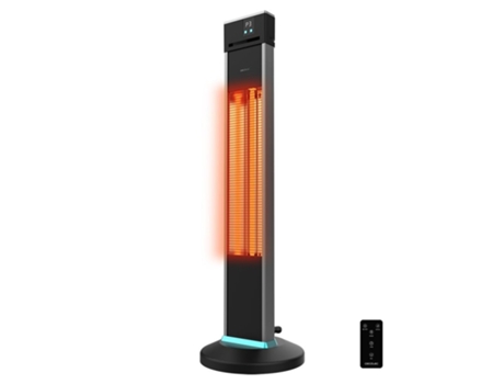 Calefactor Eléctrico de Exterior de Torre ReadyWarm 2000 Power Tower 2000 W en 3 Niveles, Tecnología Halógena, Protección IP34, Mando a Distancia y...