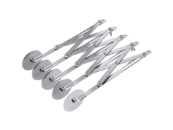 Cortador De Masa Con 5 Ruedas De Acero Inoxidable, Ajustable, Para Pizza, Galletas Y Tartas.