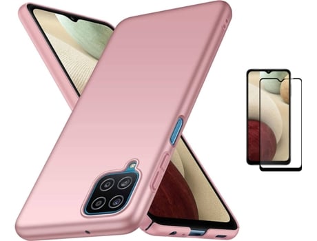 Kit Carcasa Y Protector Samsung M12 Full Cover Turtleshell Rosa