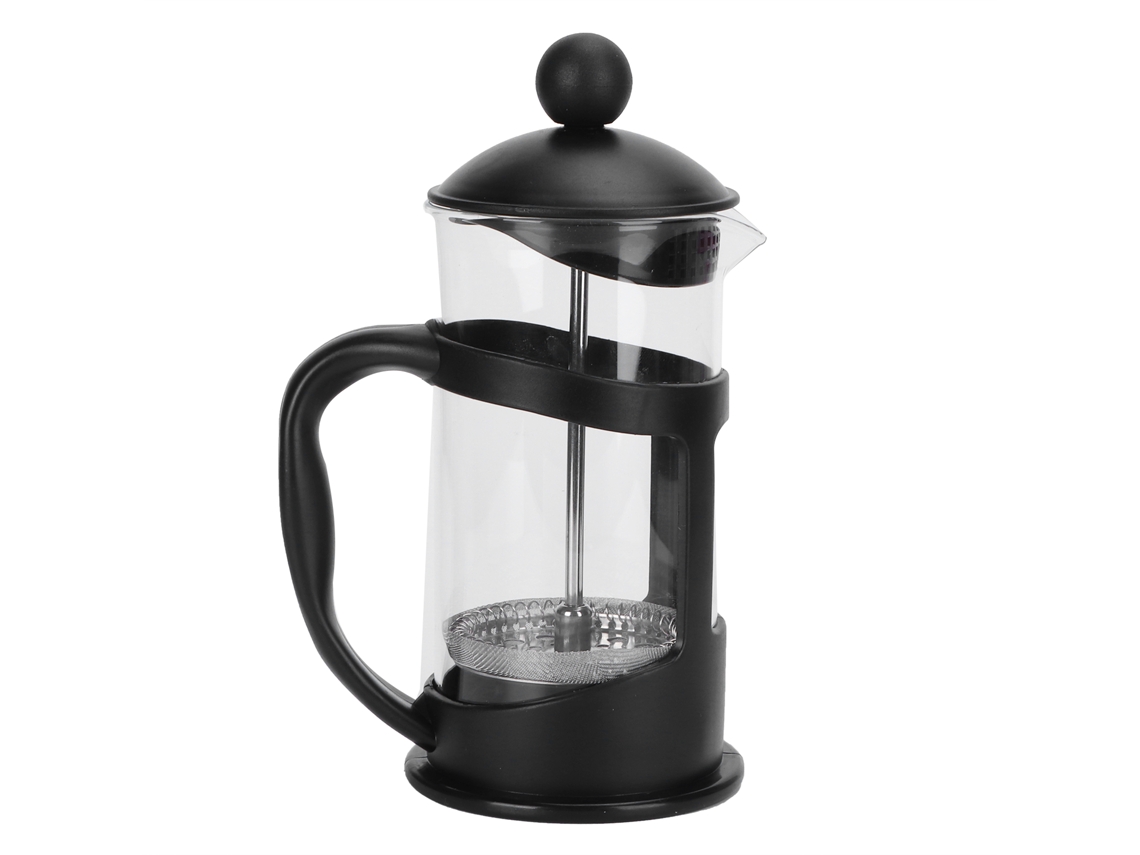 Hervidor de té y café de vidrio de borosilicato resistente a altas temperaturas con filtro manual, negro, 1000 ml (Otro)
