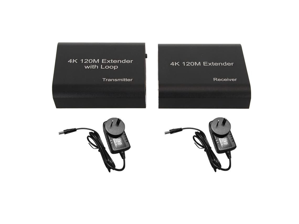 Extensor Kvm Hdmi 4k A 30 Hz Con Transmisión De 120 M Mediante Cable Cat6/cat7 Y Enchufe Australiano De 100-240 V.