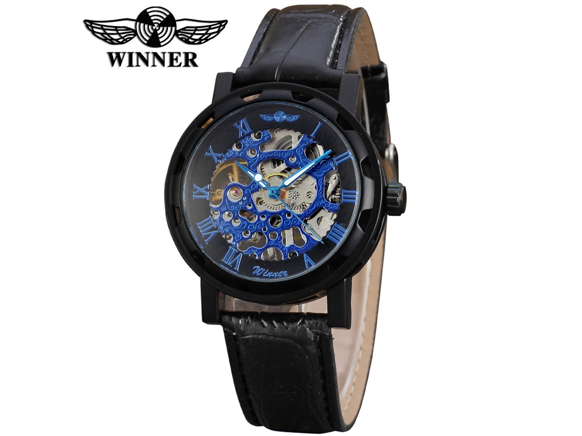 (estilo 8) Reloj Mecánico Con Correa De Cuero Esqueletizada, Resistente Al Agua, Informal, De Cuero, De Pulsera, Mecánico