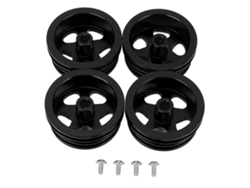 Ymsl 4 Piezas Llanta De Coche Rc De Aleación De Aluminio Estructura Resistente Rueda Hub Para Coche Rc Mn82 Negro Hxl