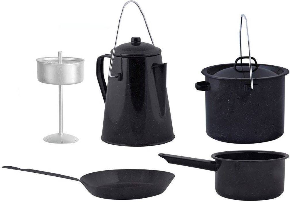 No Label 2302100 batería cocina unisex antracita esschert design 4 piezas para exterior negra ff215 paellera 24.1x43x8.5