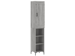 Armario alto, madera procesada, gris Sonoma, 34,5 x 34 x 180 cm, MAISON EXCLUSIVE