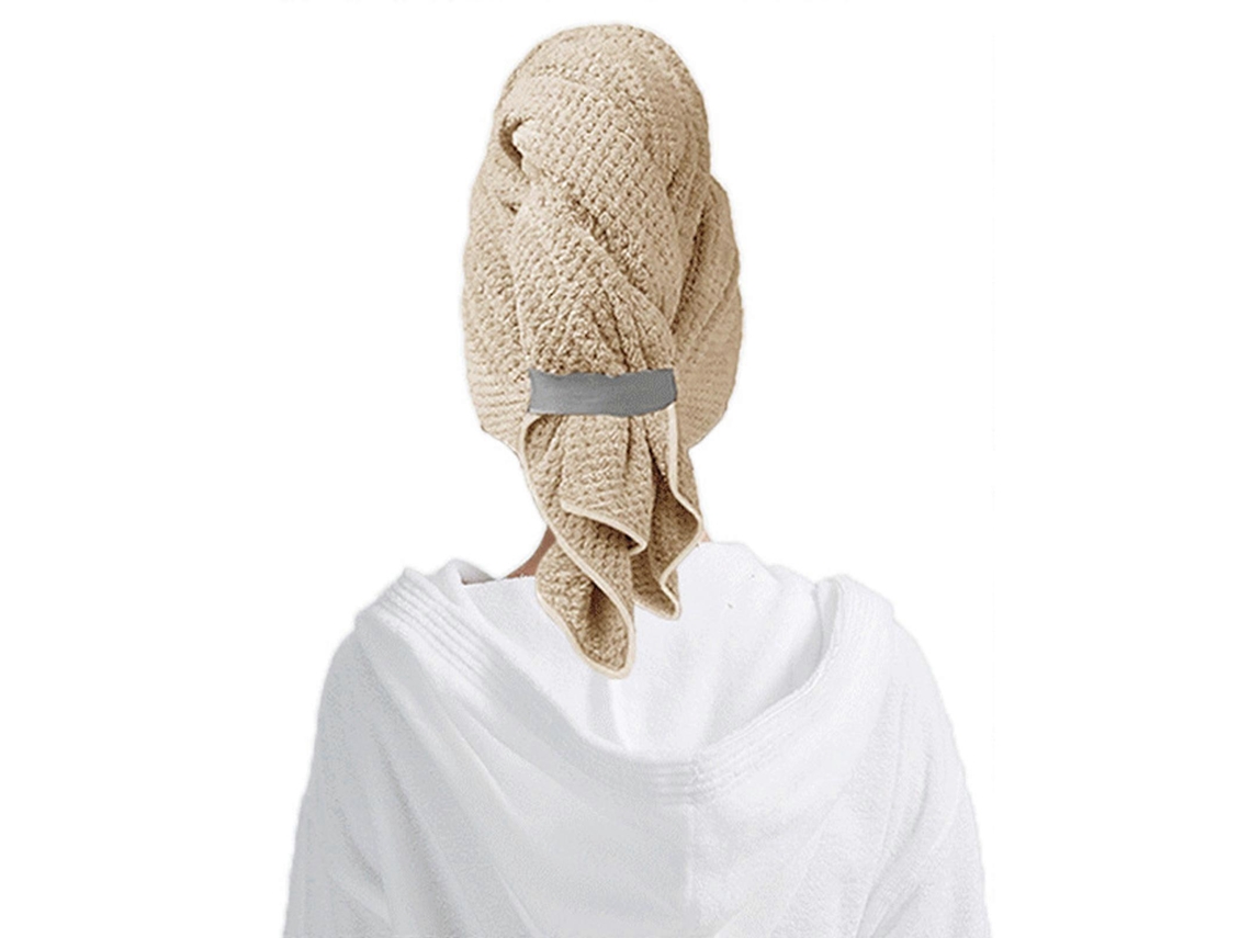 Toalla de microfibra para el cabello Rosewell, gruesa, suave y de secado rápido, color gris, para mujer