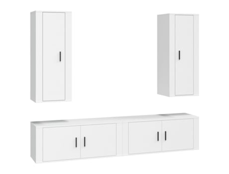 Conjunto 4 de muebles para TV VIDAXL madera contrachapada blanco