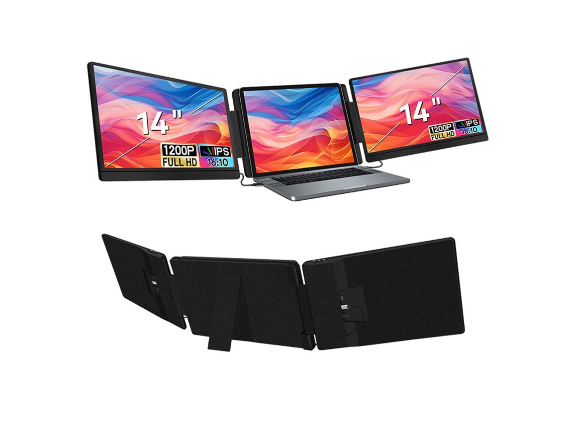 Monitor Portátil Fopo S7 De 14 Pulgadas Con Pantalla Dual | Rotación De 360° | Fhd 1920*1200 |
