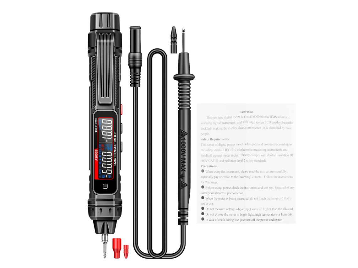 Tester De Voltaje Digital Inteligente No Contactor Multímetro Profesional Aneng A3005a/b