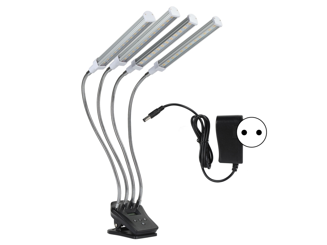 Lámpara De Cultivo Led De 96 W Con 4 Cabezales Ajustables De 360° Y Pantalla Lcd Para Plantas De Interior.