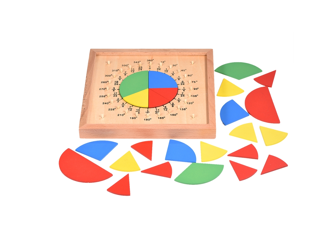 Juguete Educativo Circular De Madera Para Niños: Fracciones Matemáticas
