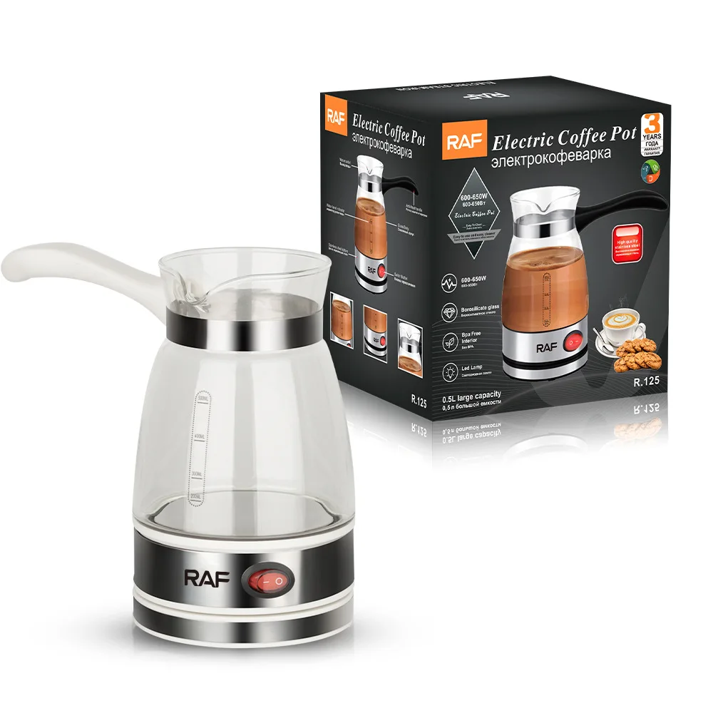 (blanco) Cafetera Eléctrica, Material De Vidrio, Cafetera Turca, Calentador De Leche Para Moca Italiano