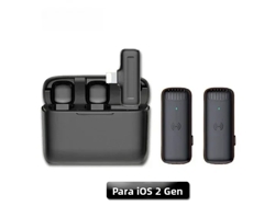 Micrófono de solapa inalámbrico de 2.4 G con estuche de carga y cancelación de ruido estéreo. Mdug (iOS)