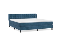 Maison Exclusive - Cama Box Spring Con Colchón Terciopelo Azul Oscuro 160x200 Cm