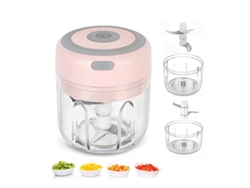 Cuich Batidora Picadora de Ajos y Picadora de Carne Recargable USB 250ml Rosa