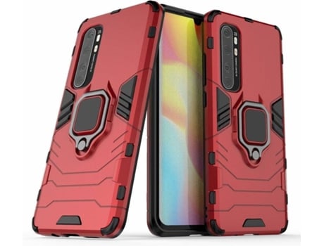 Carcasa + Protector Xiaomi Mi Note 10 Lite HFS-HOUSE Kickstand Rojo