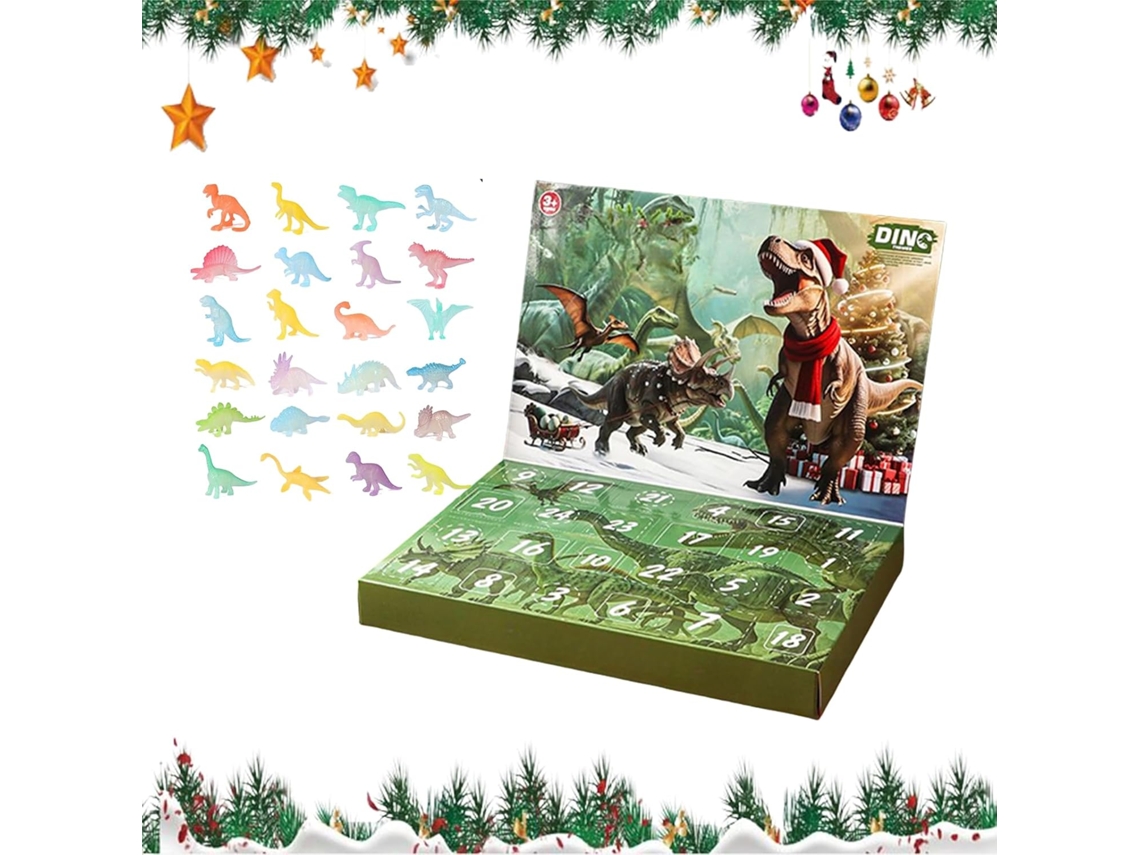 Calendario De Adviento De Navidad Con Dinosaurios - Calendario De Cuenta Regresiva De 24 Días Con Juguetes -
