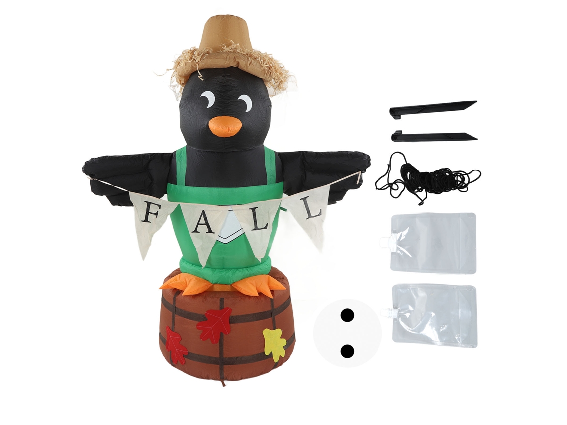 Decoración inflable de espantapájaros con luz LED para fiesta de cosecha KOFIHETY