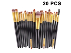 Kit de 20 brochas de maquillaje profesionales, brochas sintéticas para base, polvos, rubor, sombra de ojos y corrector.