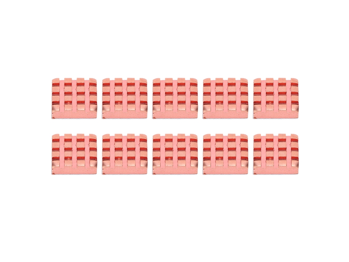 10 Peças Dissipadores de Calor de Latão Mini Radiadores com Adesivo Condutor Térmico P14x4x14