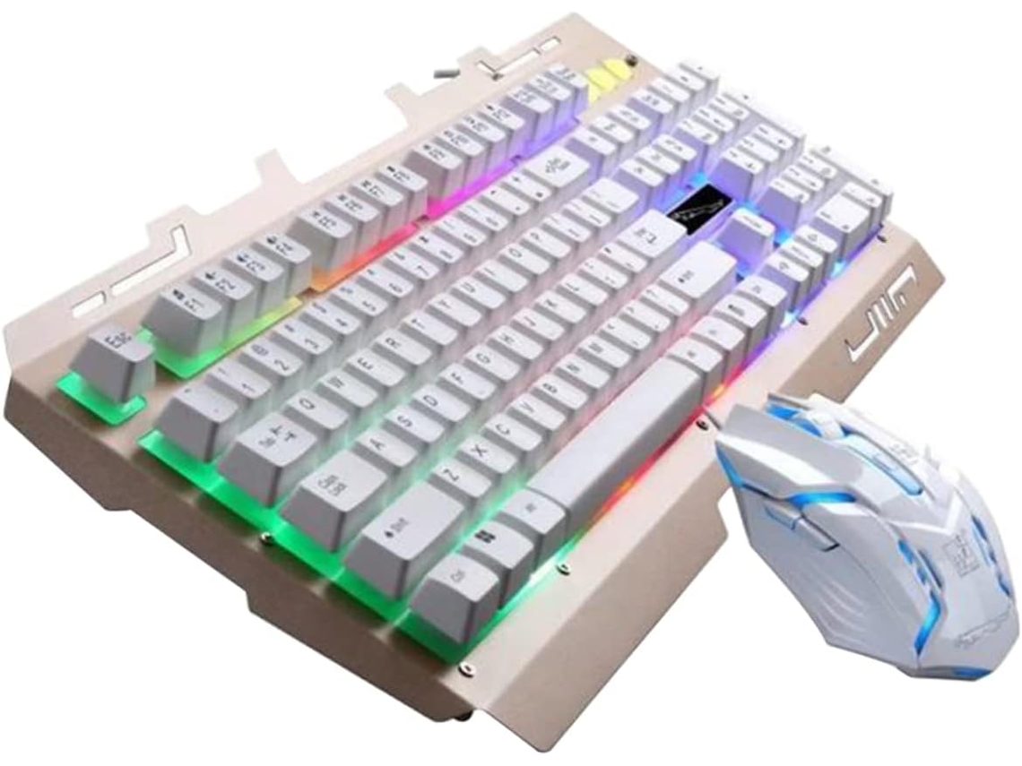 Conjunto De Teclado Mecánico Con Usb Retroiluminado Y Ratón Ergonómico Para Juegos.