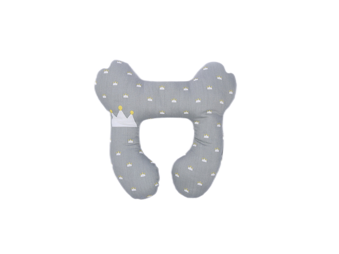 Cojín de soporte cervical para bebés, ideal para asientos de coche y cochecitos (Gris Corona) Spqment
