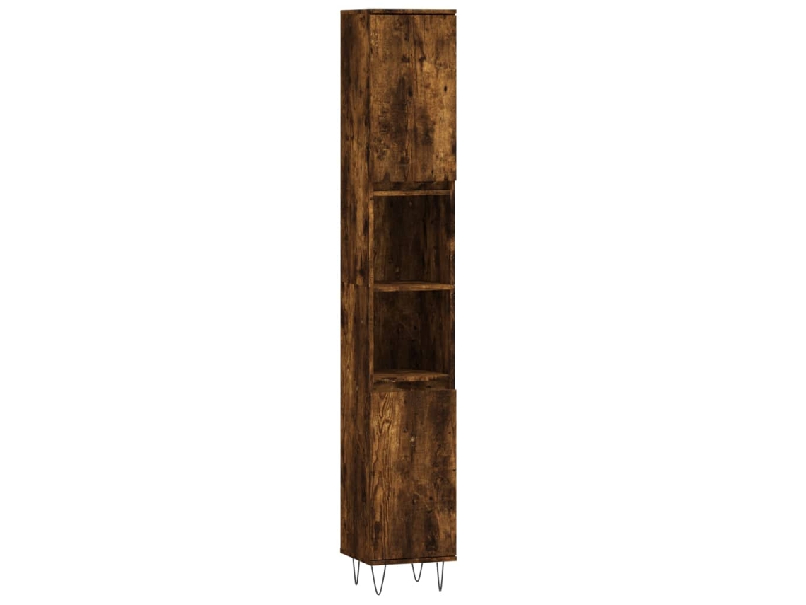 Maison Exclusive - Armario De Baño Madera Contrachapada Roble Ahumado 30x30x190 Cm