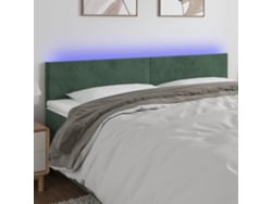 Cabecero Con Led De Terciopelo Verde Oscuro 180x5x78/88 Cm