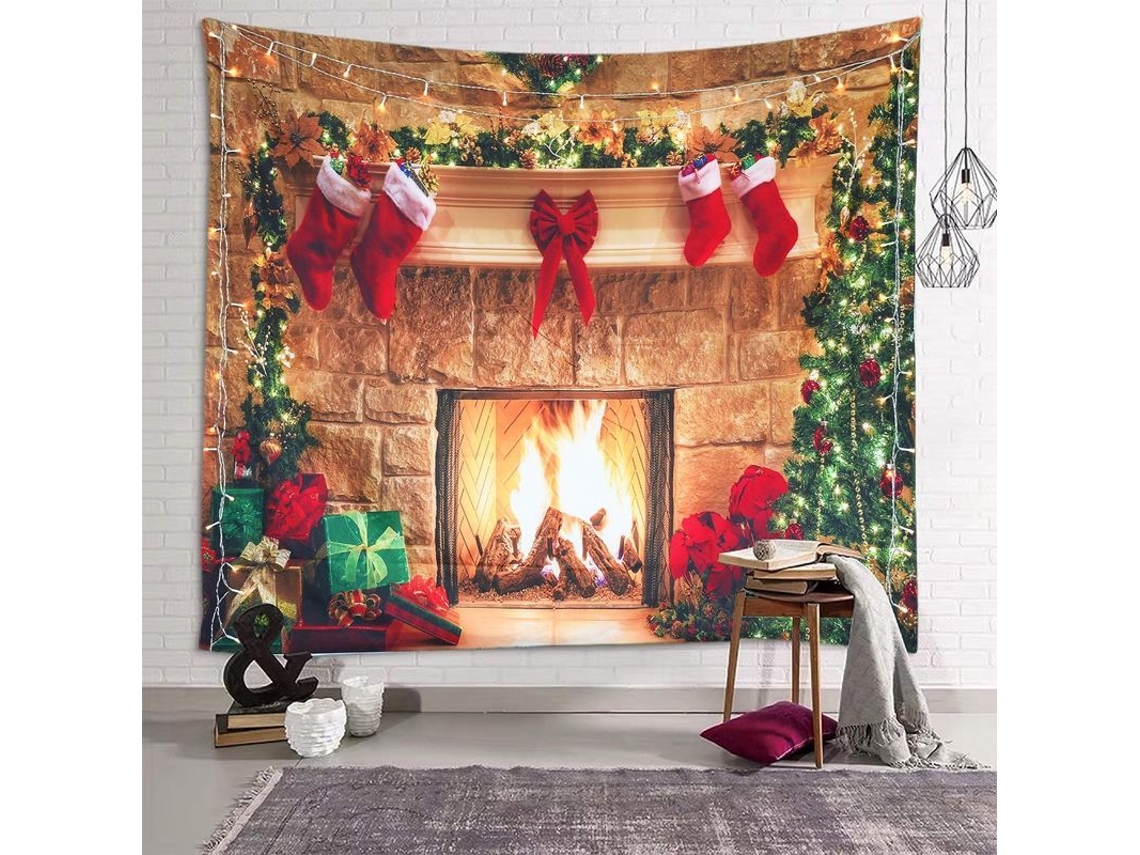2026altiro-adorno Navideño De Pared Para Chimenea, Árbol, Calcetines Navideños, Regalos, Decoración De Fiestas, 150x100cm