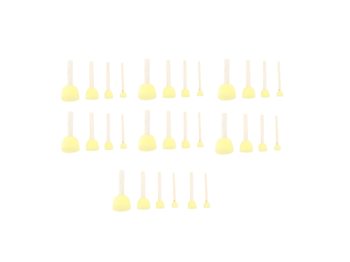 Omni-30pcs Set De Brochas De Esponja Con Mango De Madera, Absorción Buena, Para Pintura Y Manualidades Infantiles