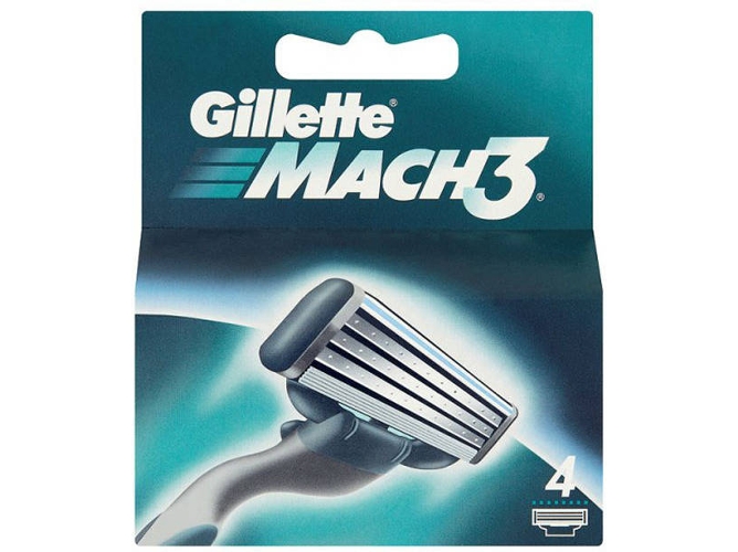 Recargas Láminas de Afeitar GILLETTE Mach3 4 Unidades