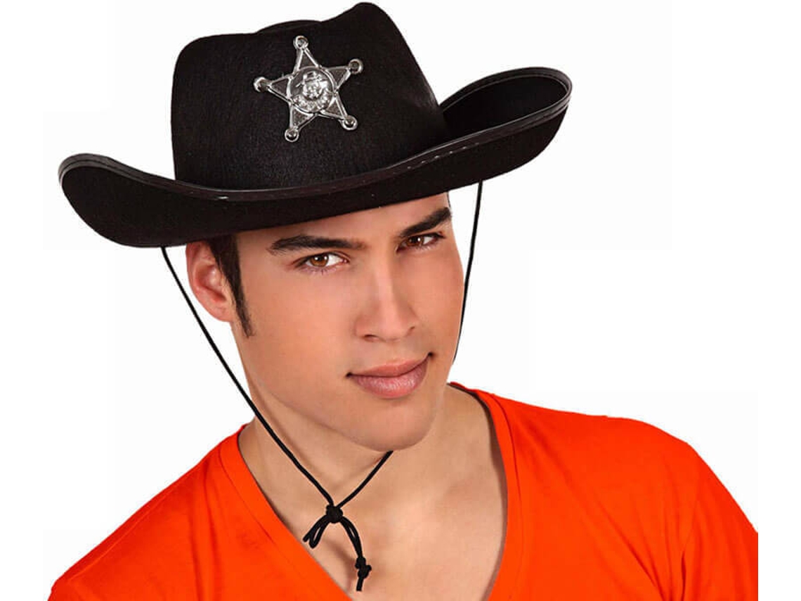 Sombrero DISFRAZZES Sheriff Con Estrella Negro (Talla: Talla Universal)