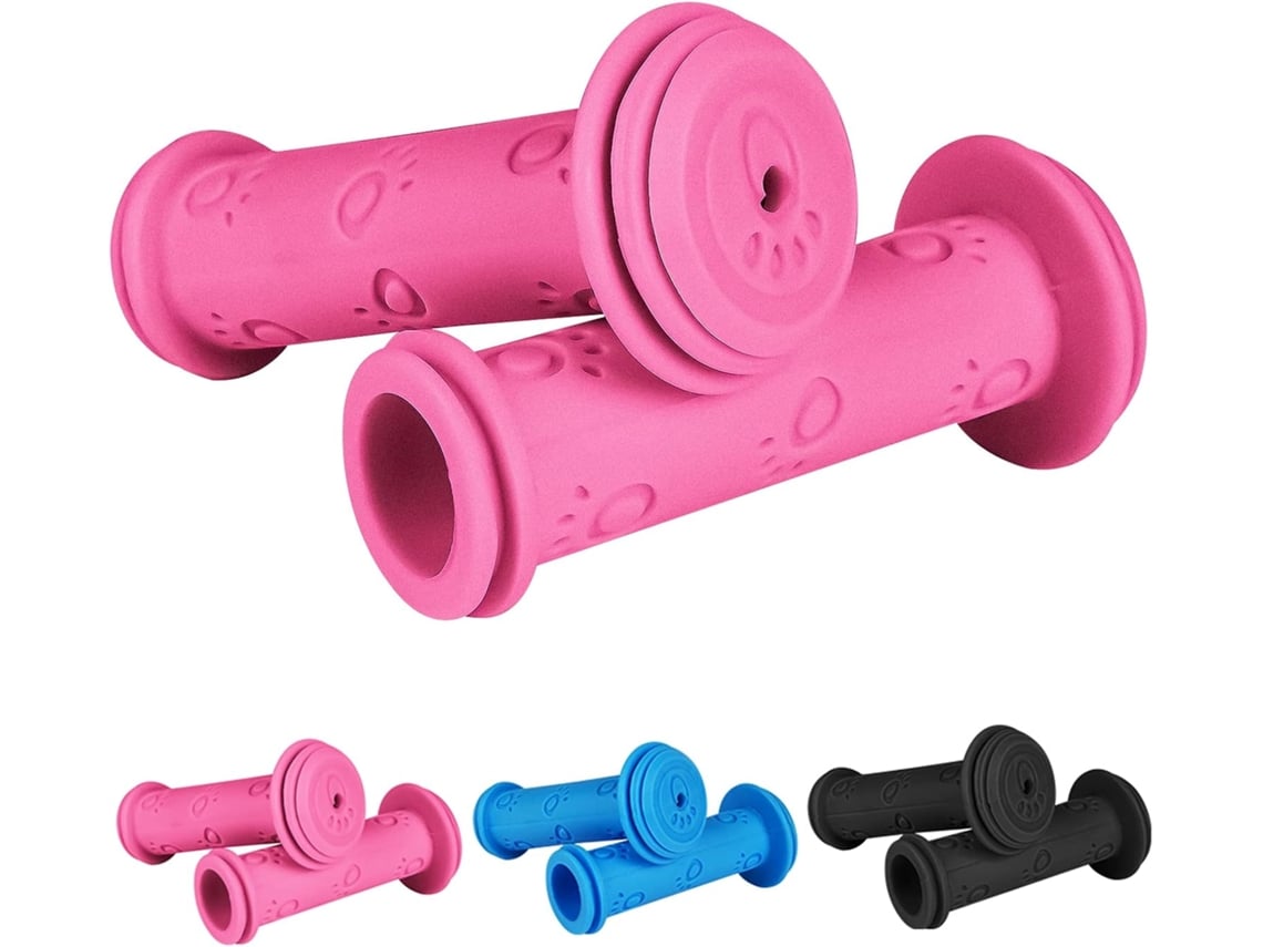 1 Par Puños Bici Infantil Rosa 22mm Antideslizantes, Protección Parachoques, Para Patines/bici Equilibrio