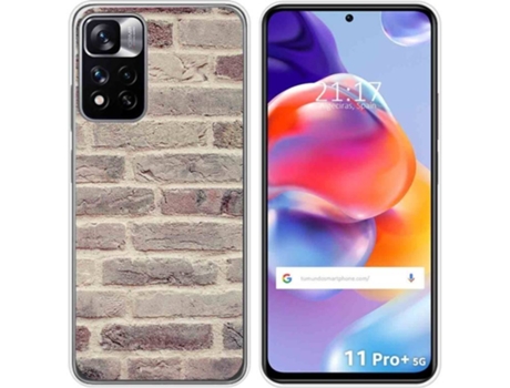 Carcasa para Xiaomi Redmi Note 11 Pro+ Plus 5G TUMUNDOSMARTPHONE Dibujos Ladrillo 01 Multicolor