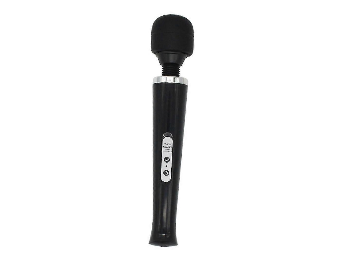 Masajeador eléctrico negro, herramienta de masaje para dolor de espalda y cuello, enchufable.